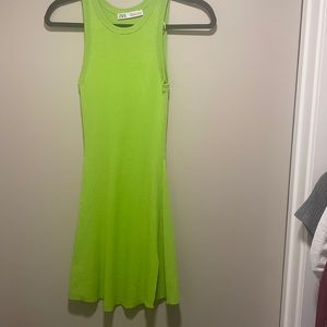 Lime Fit and Flare Dress